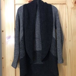 Eileen Fisher variegated shawl collar sweater